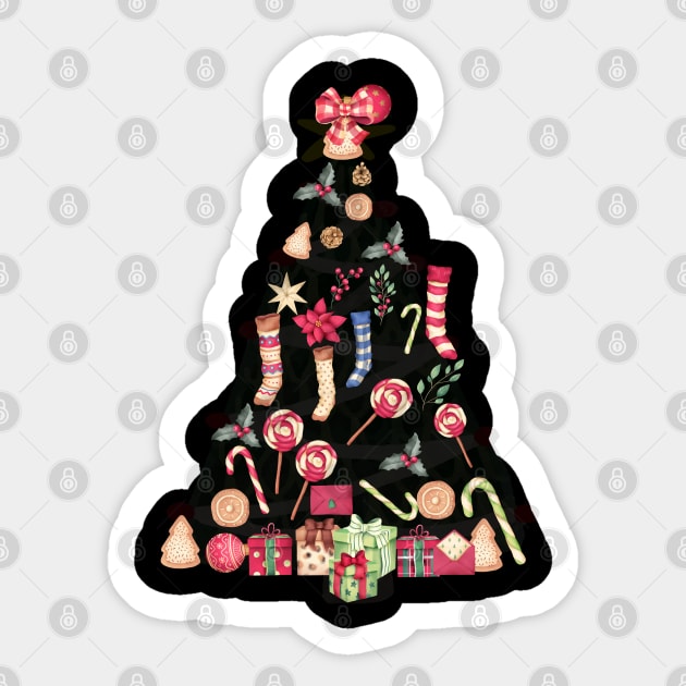 Candy Cane Shirts. Merry Christmas Tree Emoji  X-mas Funny Lover Sticker by Johner_Clerk_Design